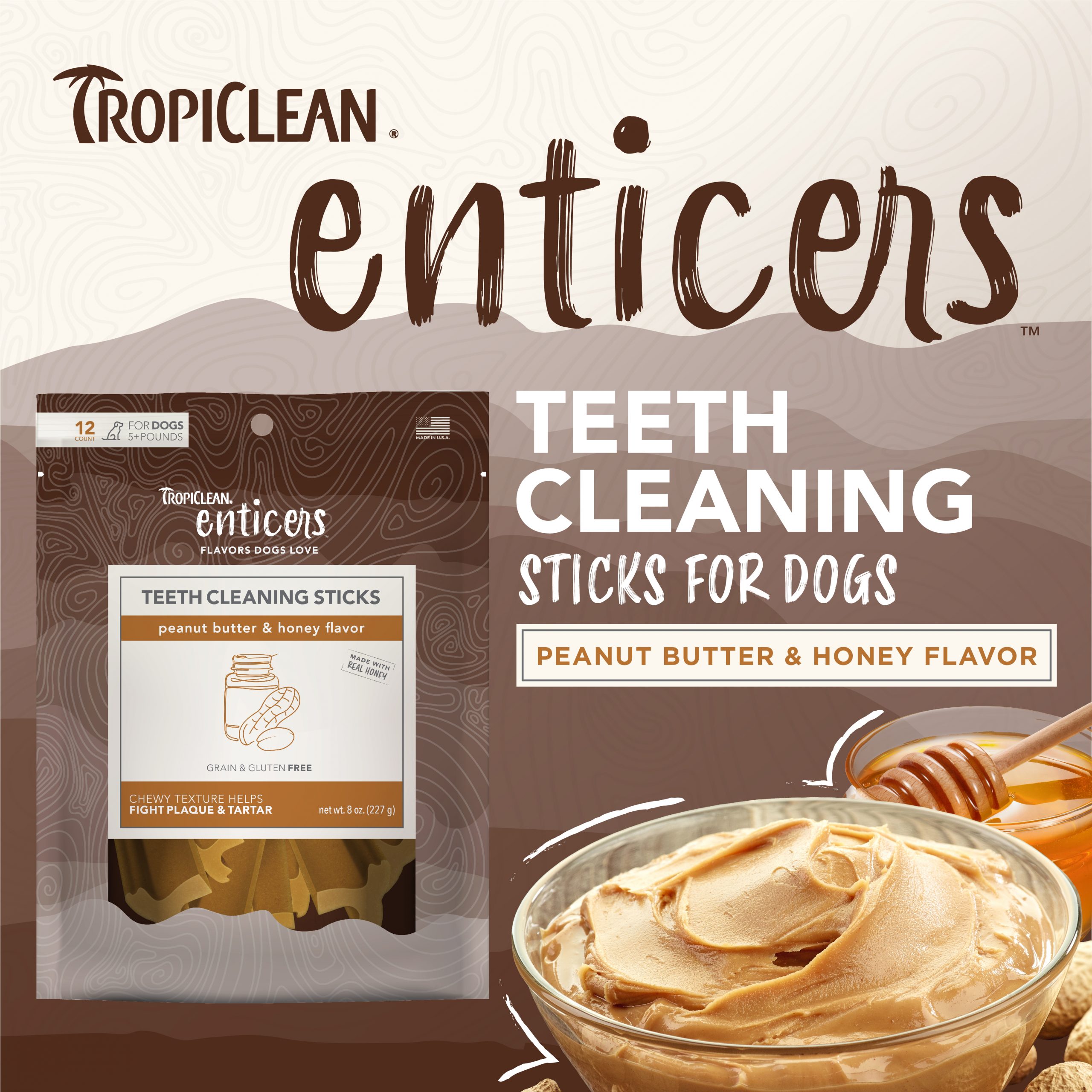 Teeth Cleaning Sticks for Dogs – Peanut Butter & Honey Flavor