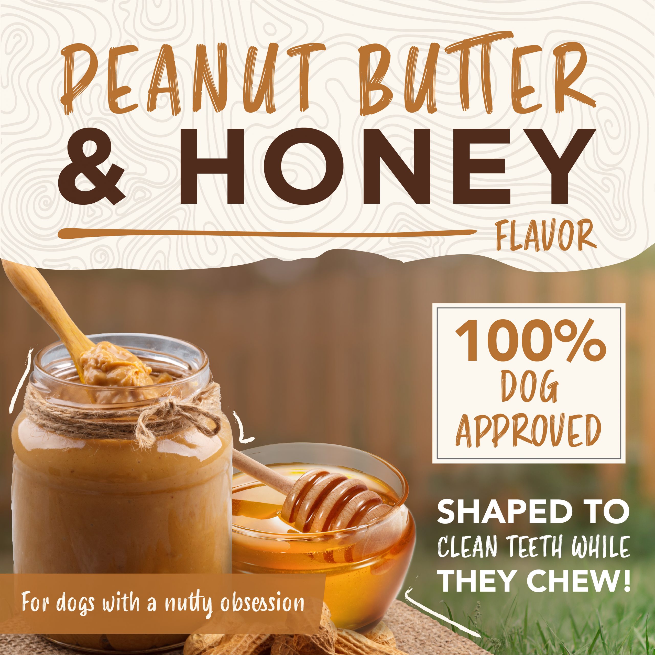 Teeth Cleaning Sticks for Dogs – Peanut Butter & Honey Flavor