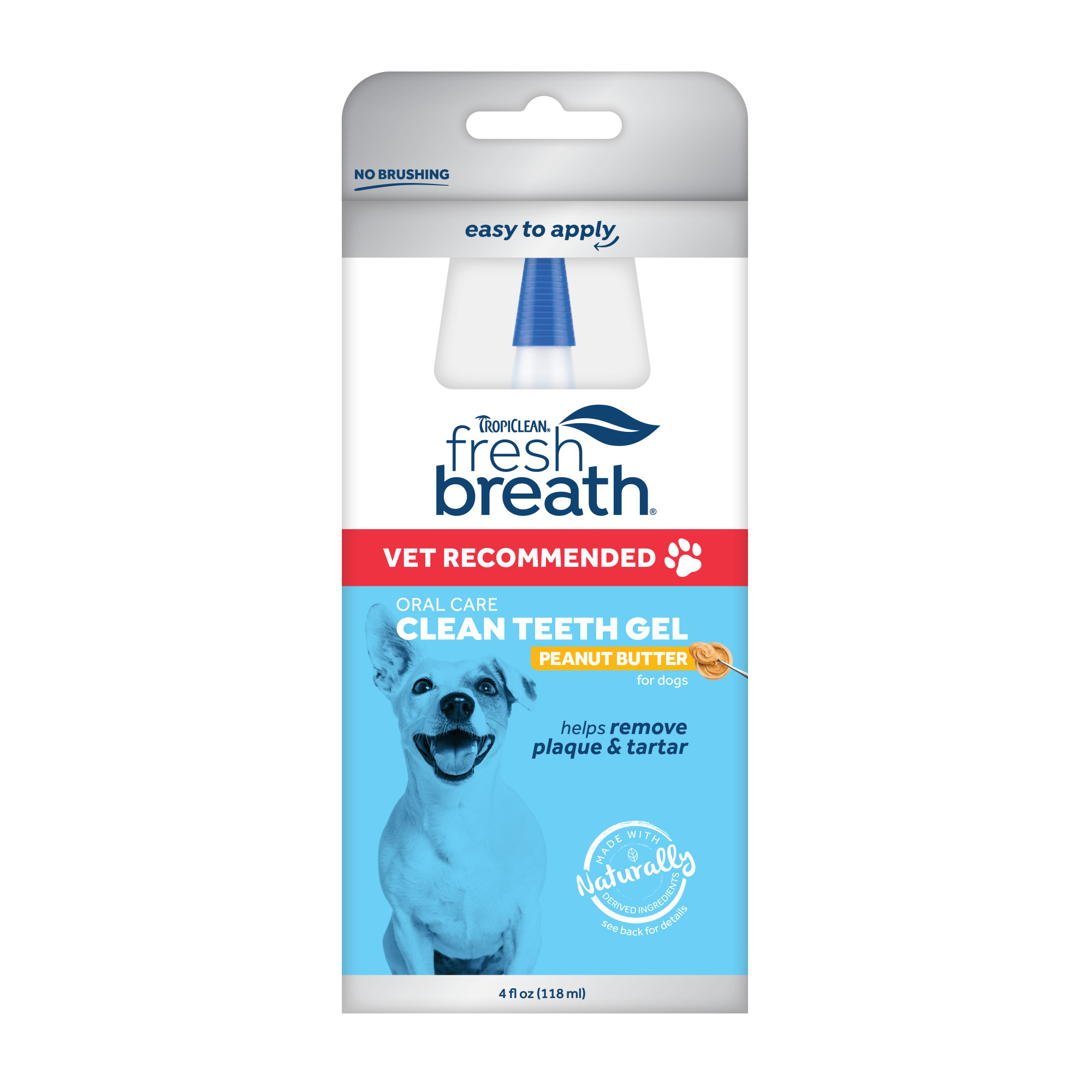 Vet Recommended Peanut Butter Oral Care Clean Teeth Gel for Dogs