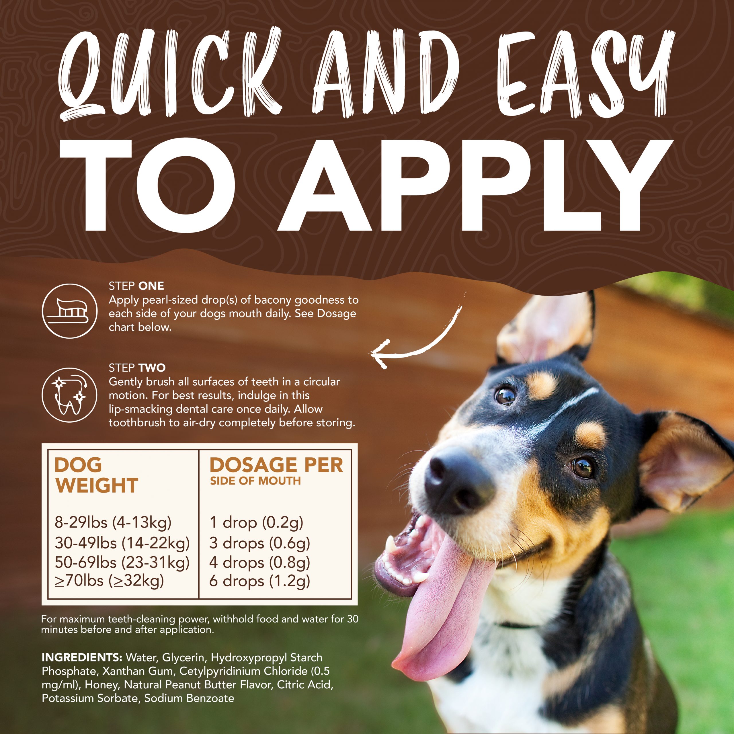 Teeth Cleaning Gel & Toothbrush for Small/Medium Dogs – Peanut Butter & Honey Flavor
