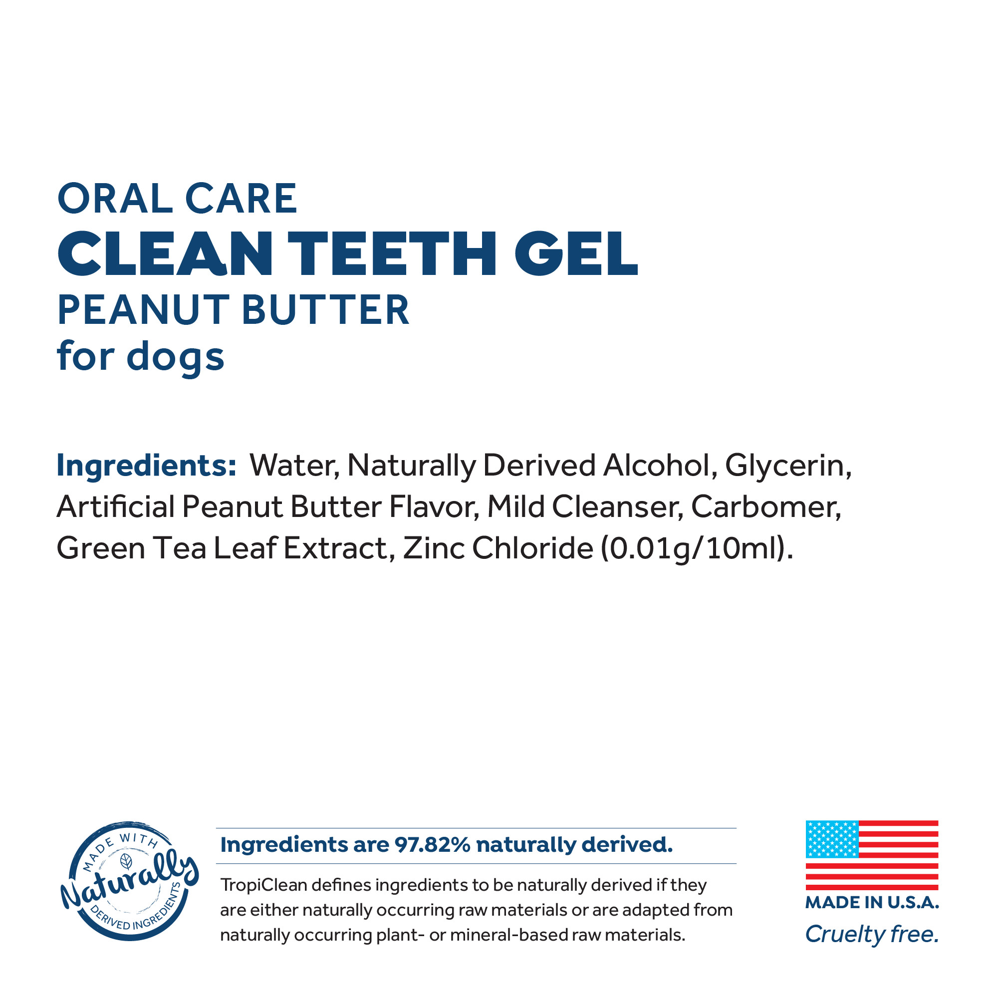 Vet Recommended Peanut Butter Oral Care Clean Teeth Gel for Dogs