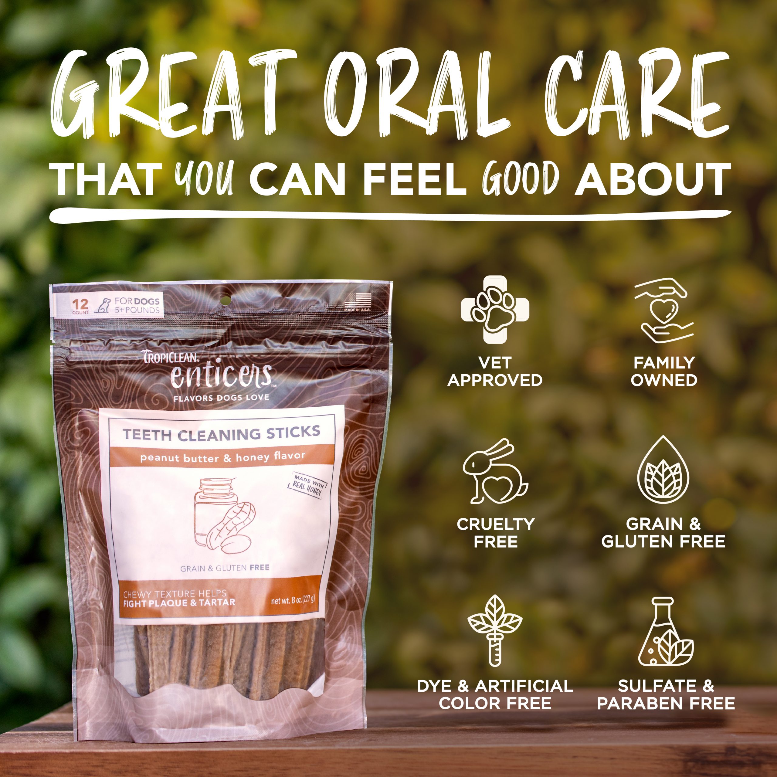Teeth Cleaning Sticks for Dogs – Peanut Butter & Honey Flavor