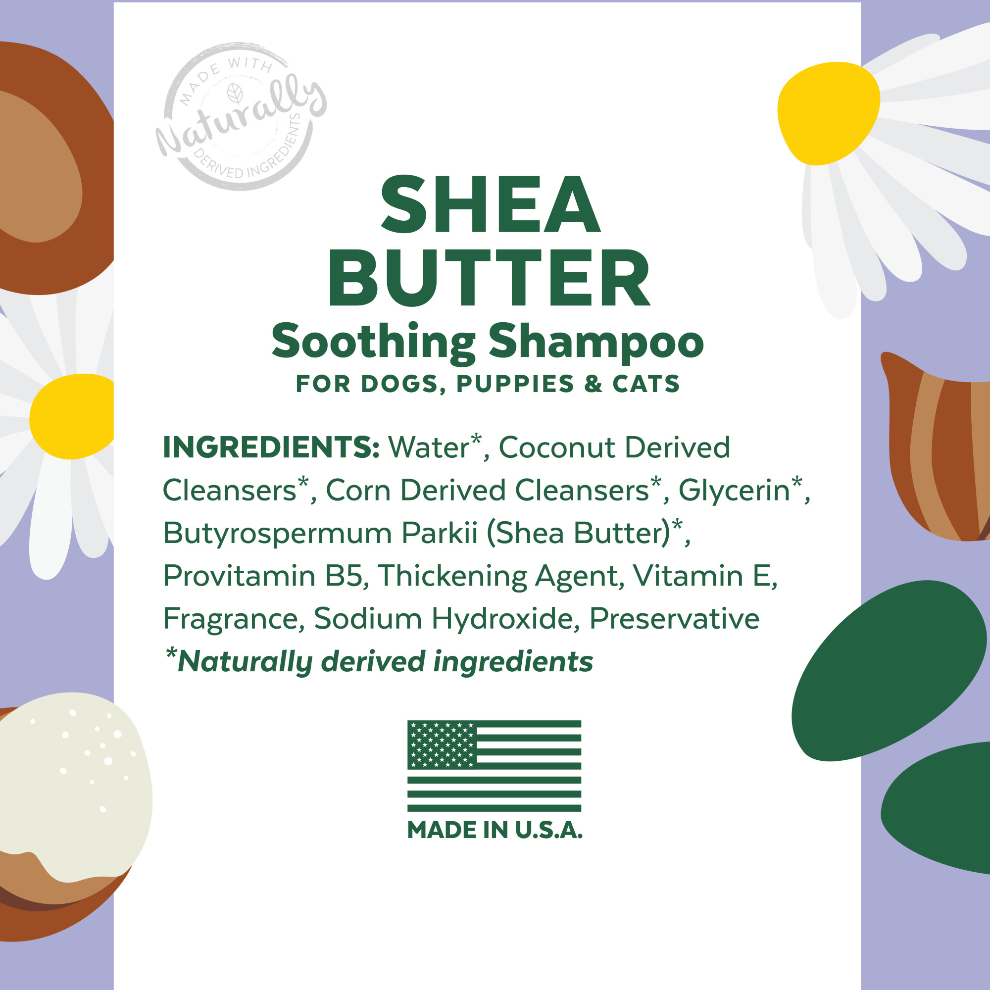 Shea Butter Soothing Shampoo for Dogs, Puppies & Cats