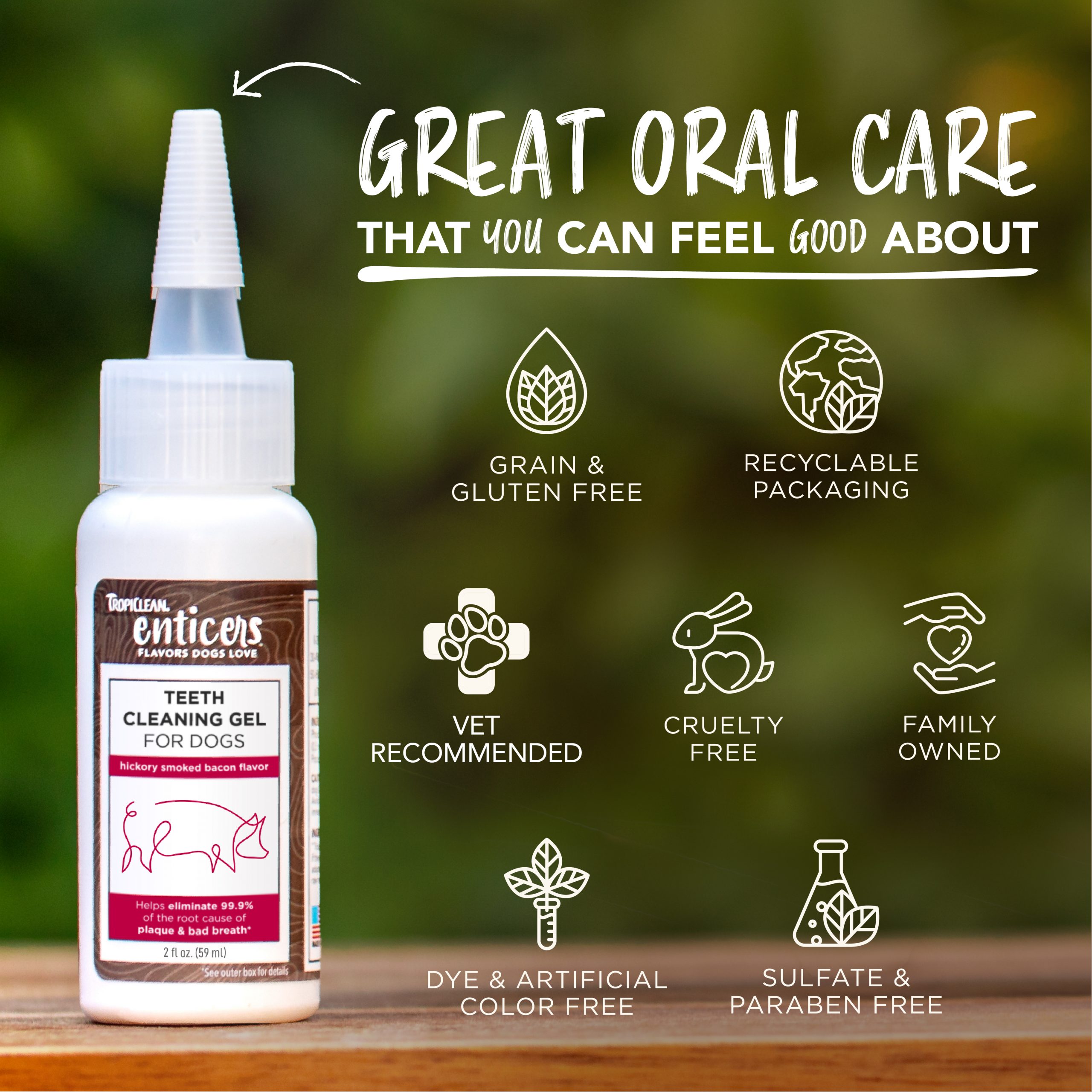 Teeth Cleaning Gel for Dogs – Hickory Smoked Bacon Flavor