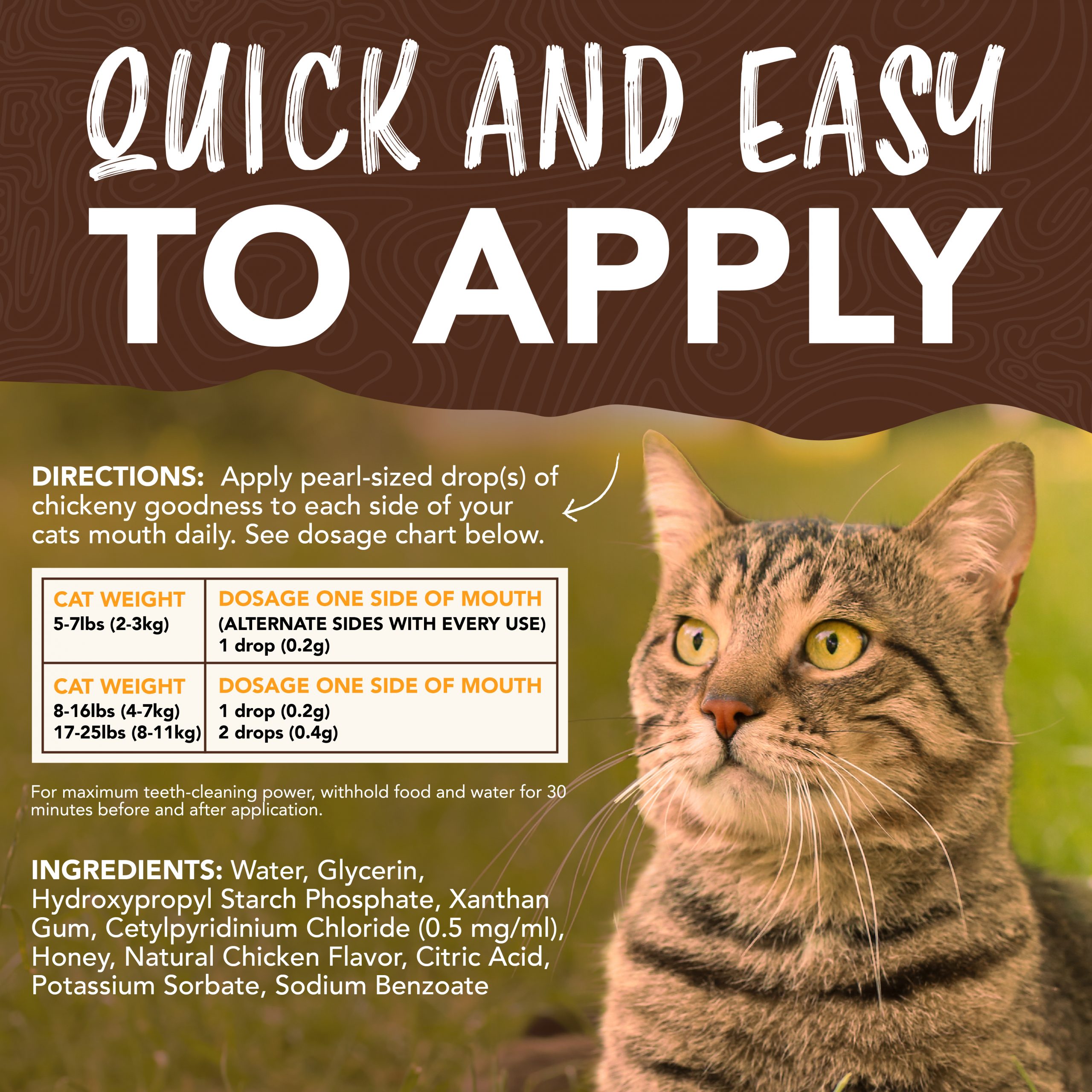 Teeth Cleaning Gel for Cats – Honey Marinated Chicken Flavor
