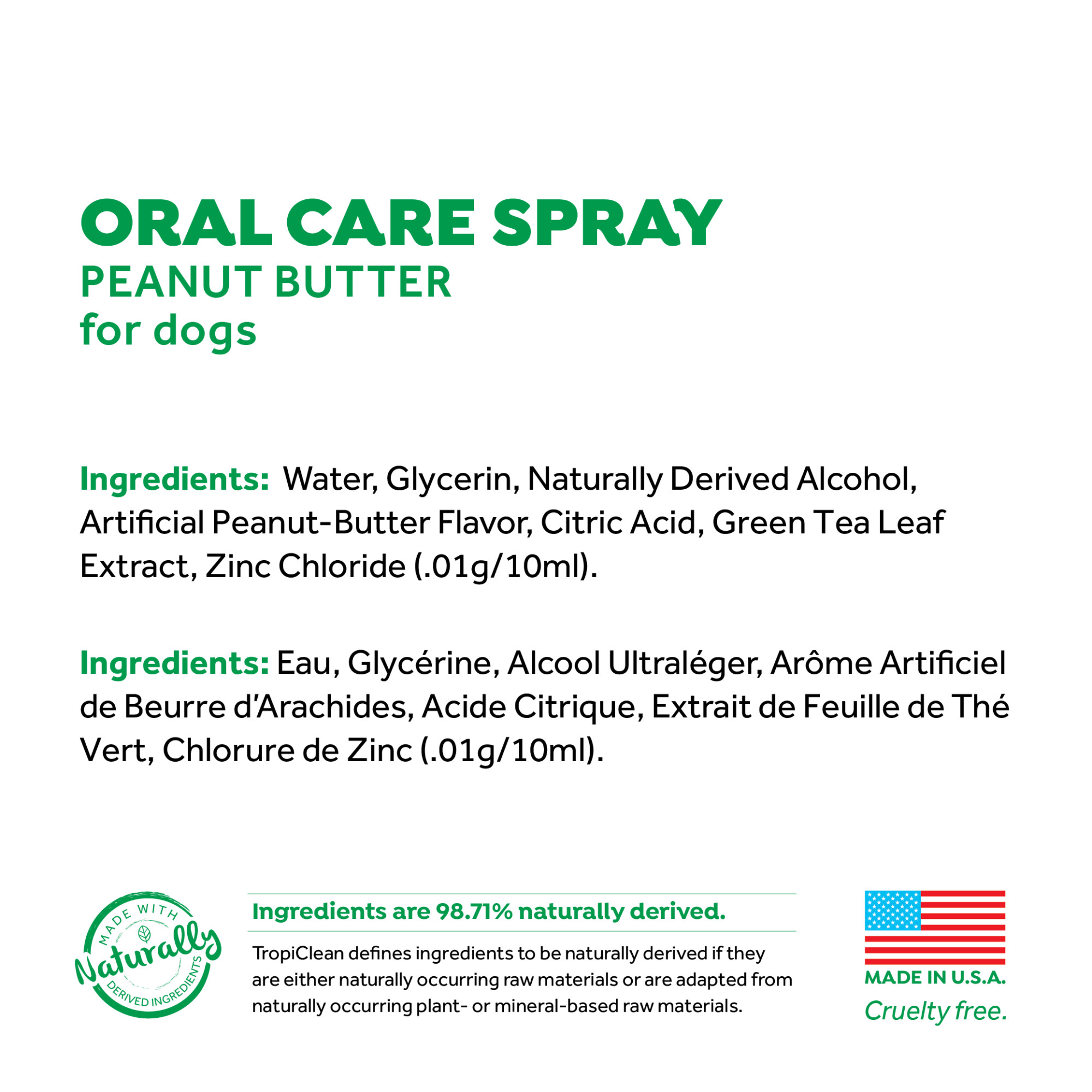 Oral Care Spray for Dogs – Peanut Butter Flavor