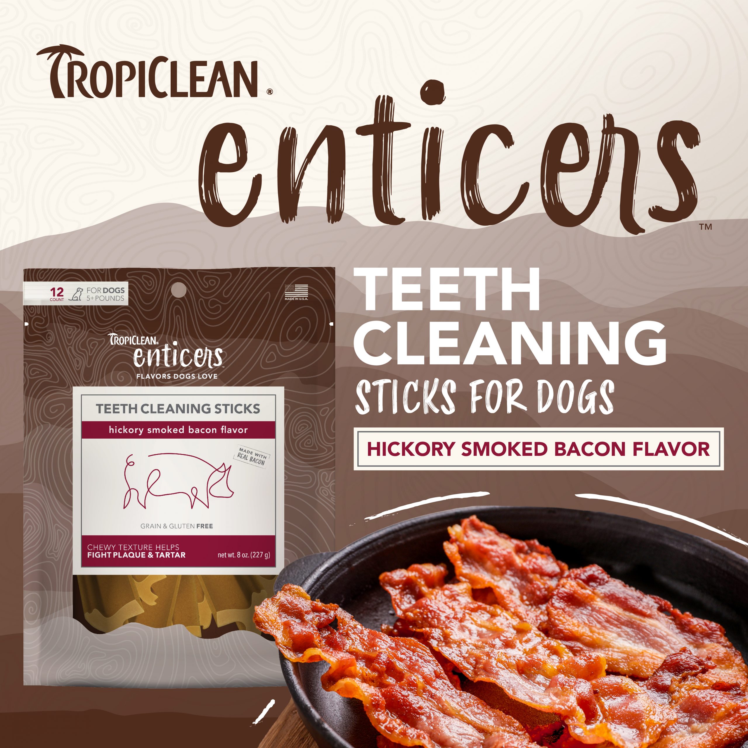 Teeth Cleaning Sticks for Dogs – Hickory Smoked Bacon Flavor