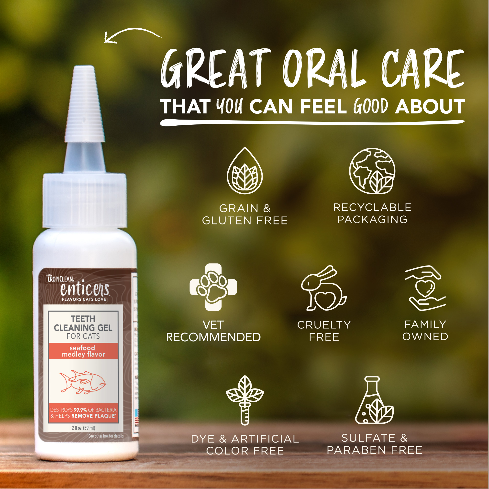 Teeth Cleaning Gel for Cats – Seafood Medley Flavor