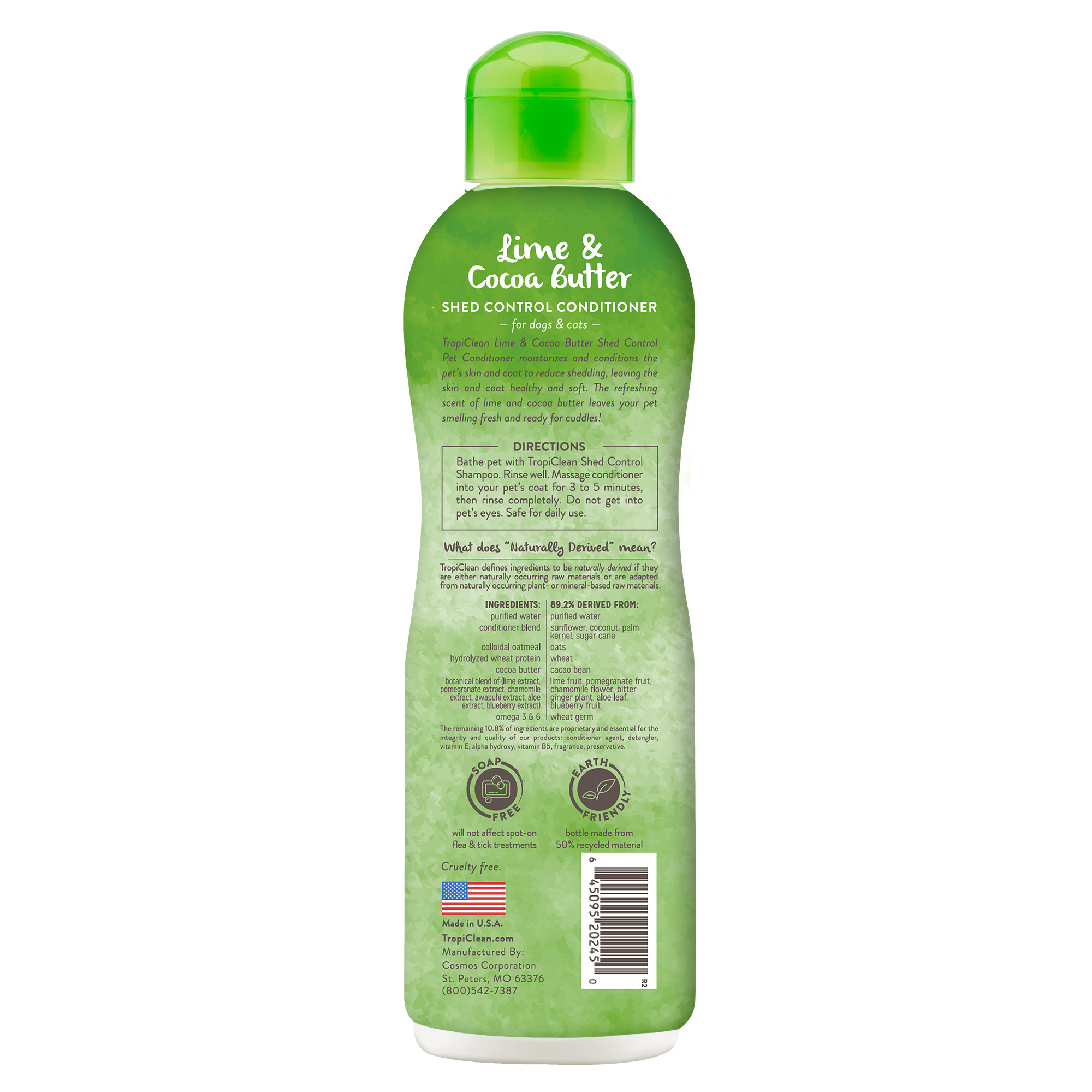 Lime & Cocoa Butter Shed Control Conditioner for Pets