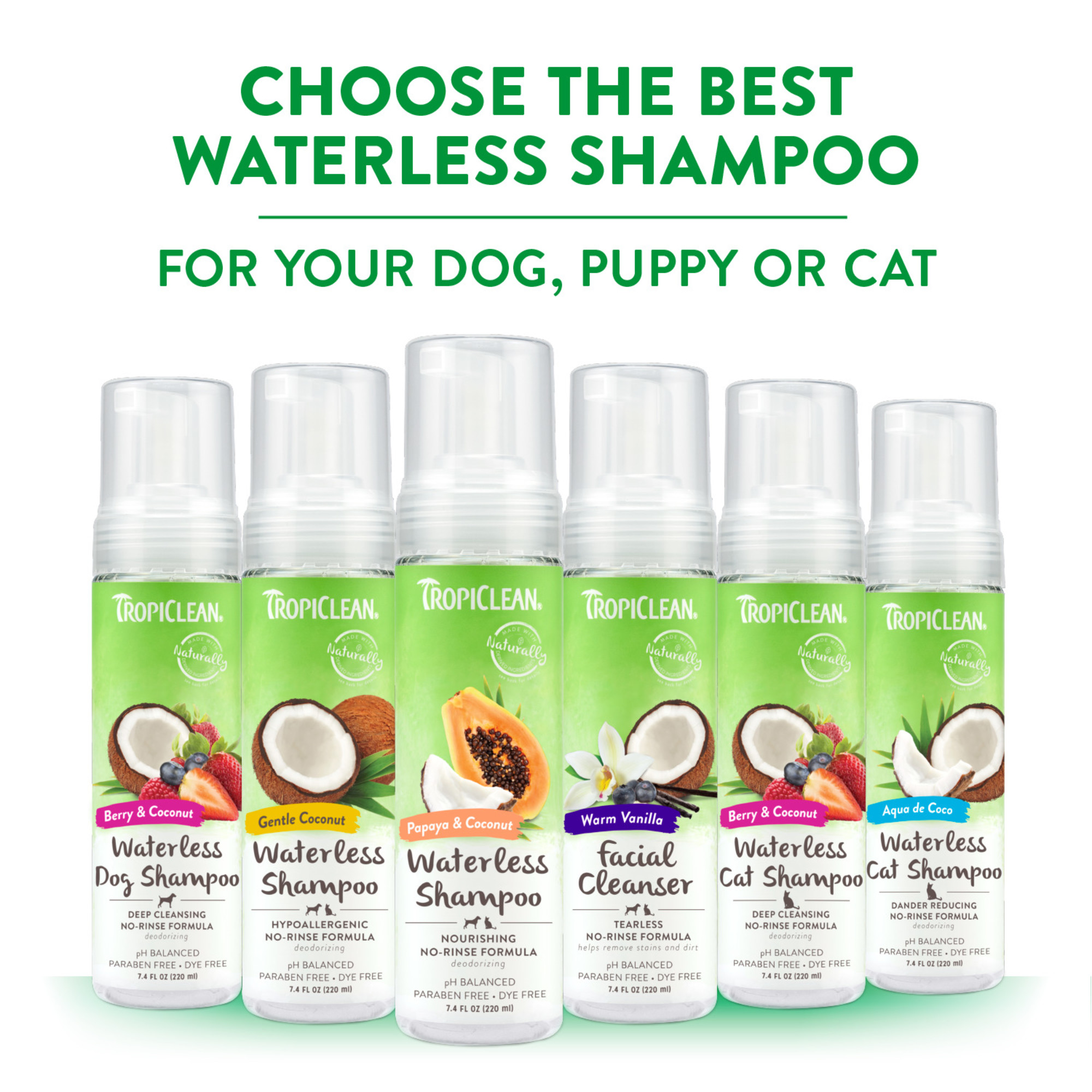 Gentle Coconut Hypoallergenic Waterless Shampoo for Pets